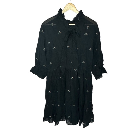 Last Chance NWT MIRTH Handmade Editions NAPA Mini Dress in Black Jamdani m - Picture 6 of 16